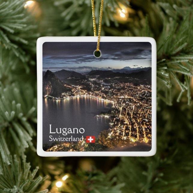 zCH014 LUGANO, Schweiz, Keramikornament (Baum)