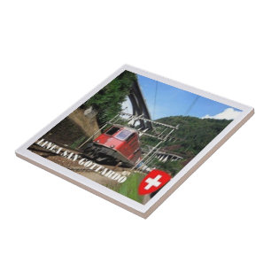 ZCH019 DIE GOTTHARD EISENBAHN Schweiz - Fliese