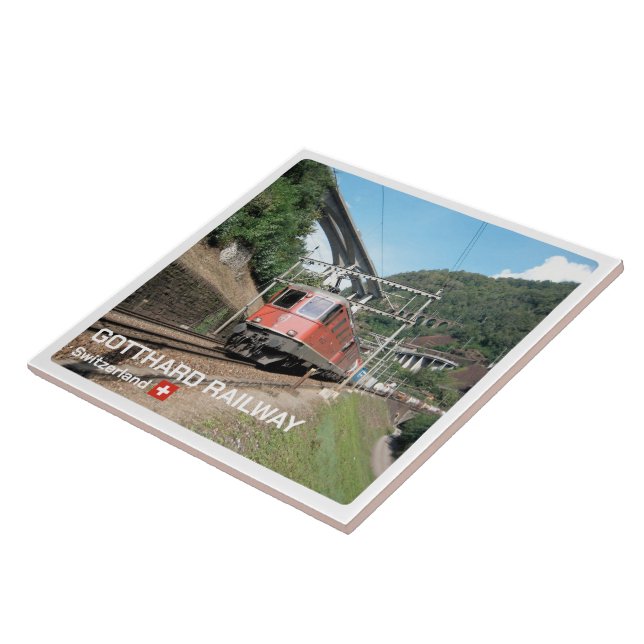 zCH019 THE GOTTHARD EISENBAHN Swiss, Fliese (Seite)
