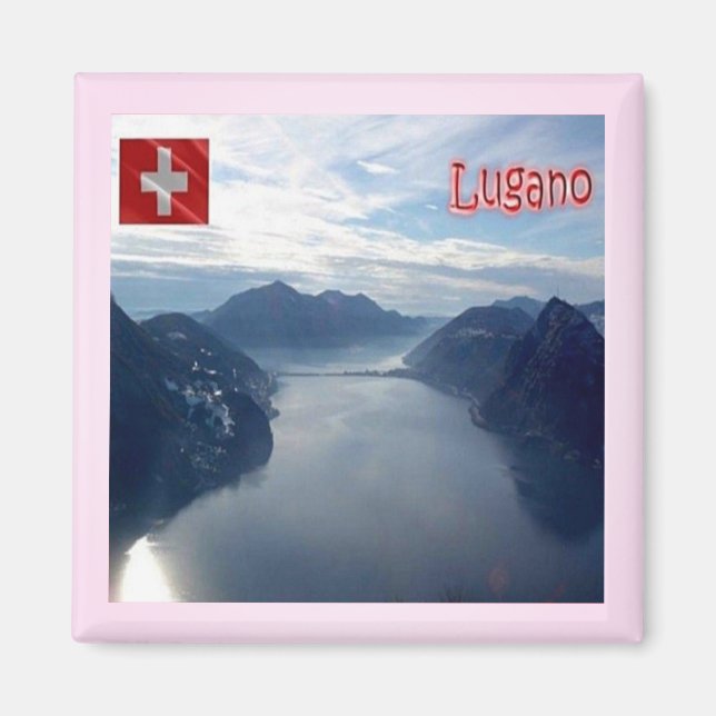zCH028 Lac LUGANO - Suisse - Aimant frigo (Devant)