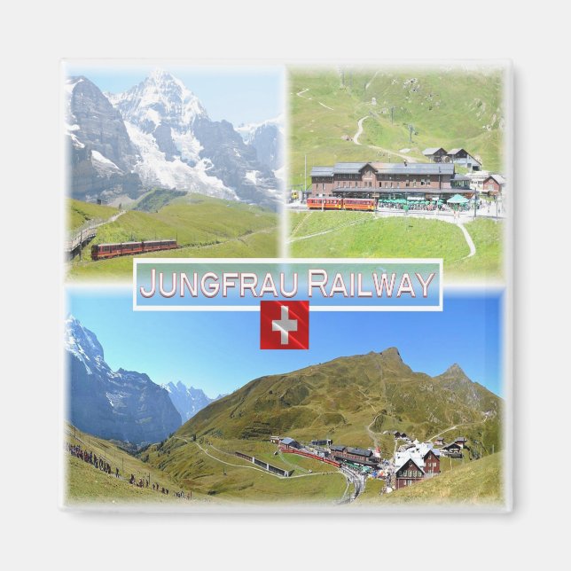 zCH045 JUNGFRAU EISENBAHN Schweiz, Kühlschrank Magnet (Vorne)