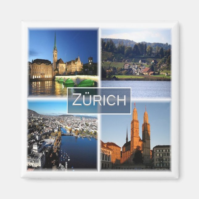 zCH046 ZURICH Swiss Switzerland, Fridge Magnet (Vorne)