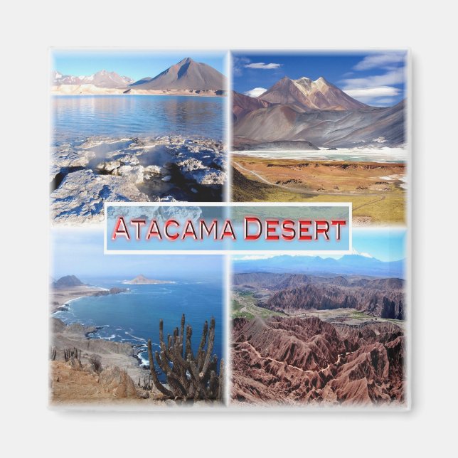 zCL003 ATACAMA DESERT, Mosaik, Chile, Kühlschrank Magnet (Vorne)