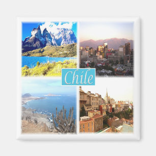 zCL004 CHILE, Mosaik, Amerika, Kühlschrank Magnet