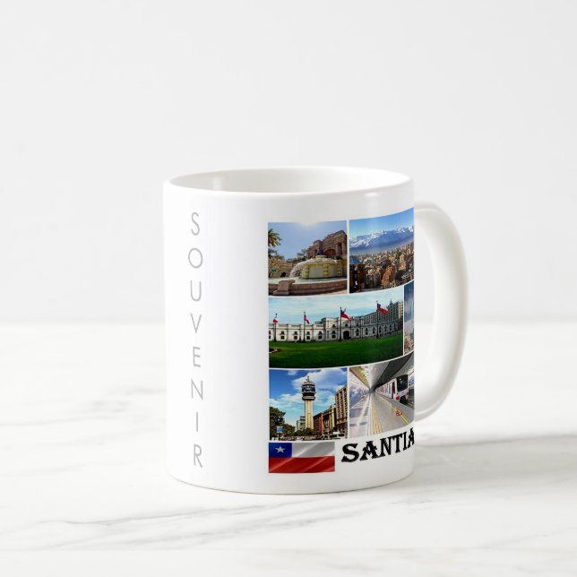 zCL021 SANTIAGO, Mosaik, Chile, Amerika, Kaffeetasse (VorderseiteRechts)