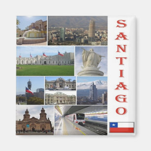 zCL022 SANTIAGO, Mosaik, Chile, Amerika, Kühlschra Magnet