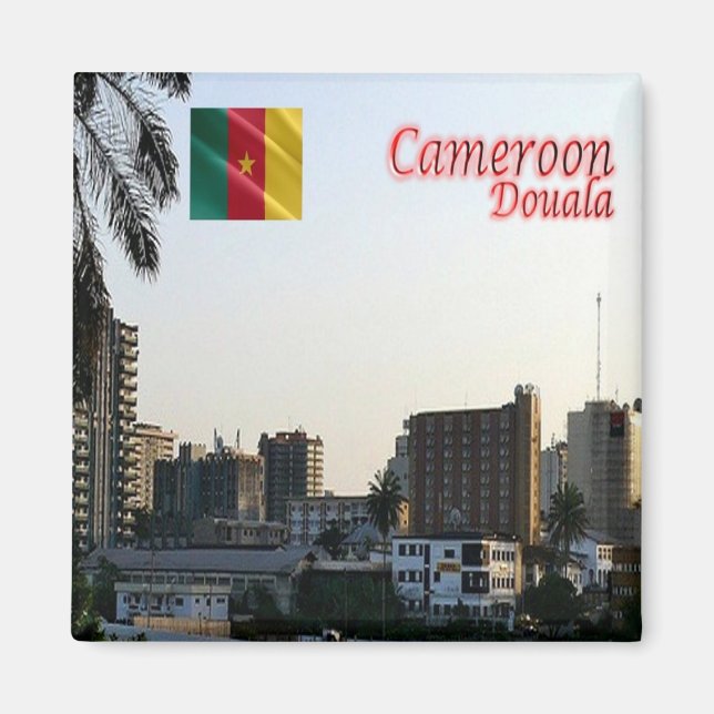 ZCM019 DOUALA, Kamerun, Afrika, Kühlschrank Magnet (Vorne)