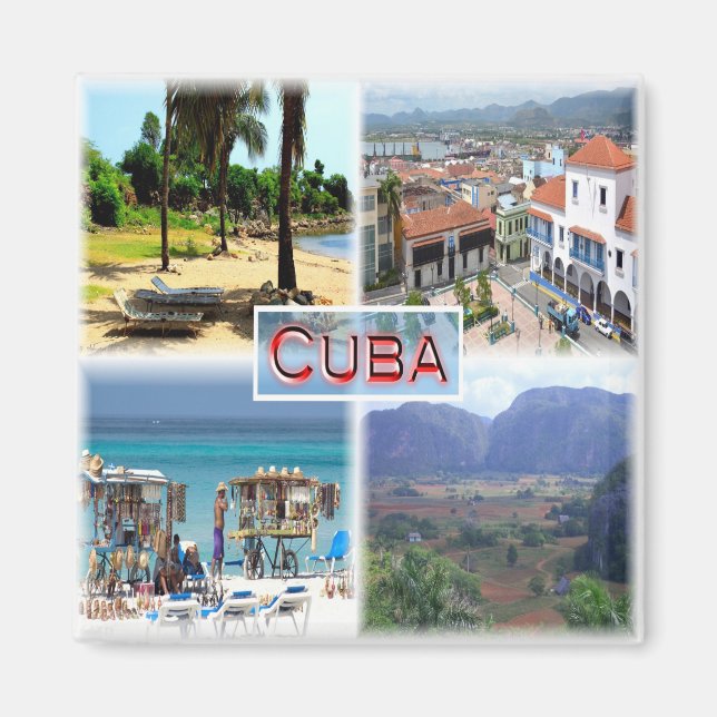 zCU002 CUBA, Mosaik, Amerika, Kühlschrank Magnet (Vorne)