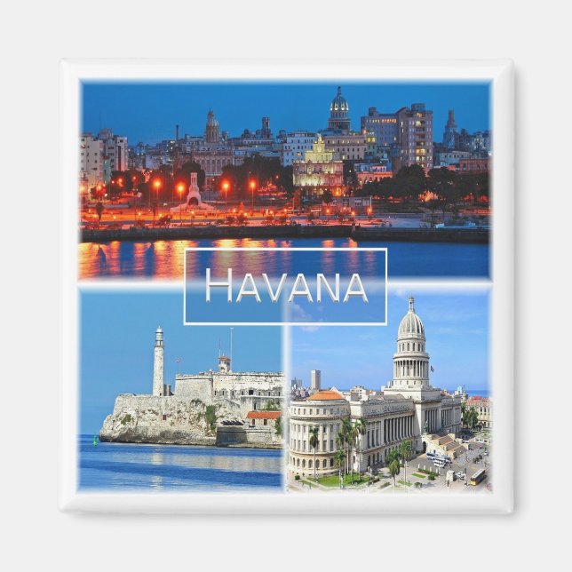 ZCU003 HAVANA, Mosaik, Kuba, Amerika, Kühlschrank Magnet (Vorne)
