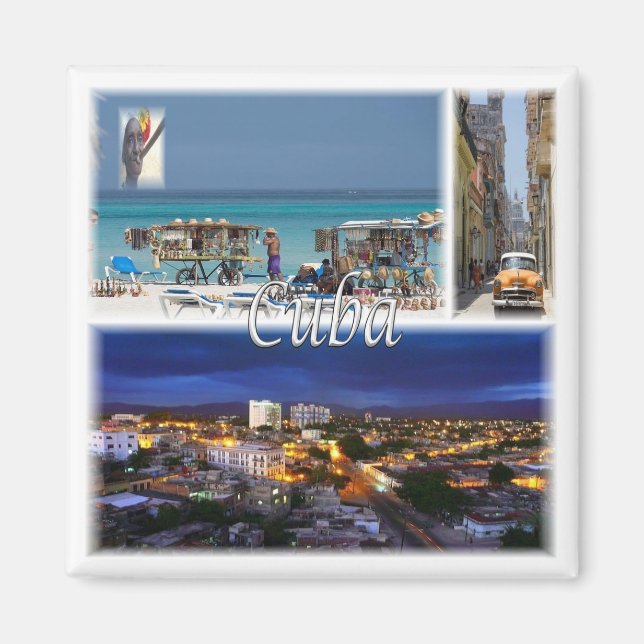 zCU006 CUBA, Mosaik, Amerika, Kühlschrank Magnet (Vorne)