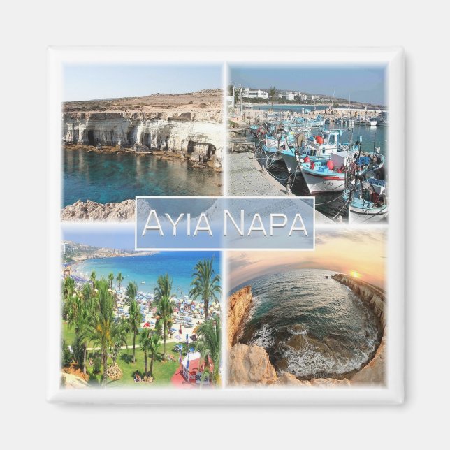 ZCY004 AYIA NAPA Zypern - Kühlschrank Magnet (Vorne)