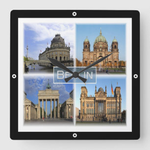 zDE018 BERLIN Deutschland, Quadratische Wanduhr