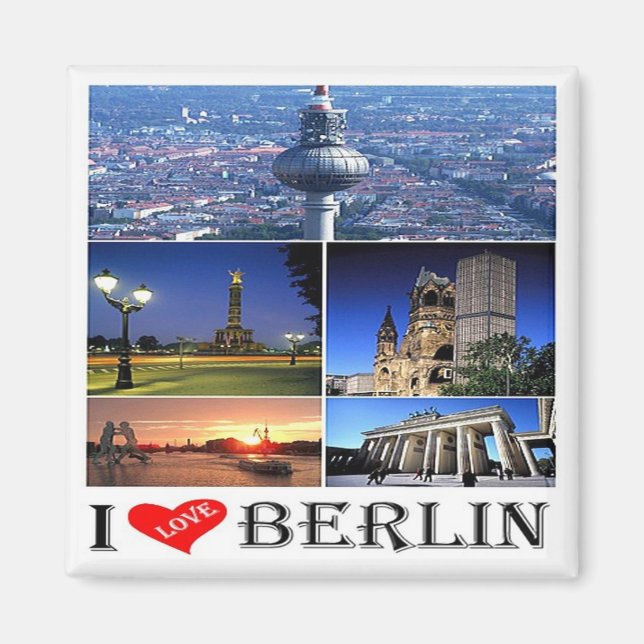 zDE020 BERLIN I LOVE Germany, Fridge Magnet (Devant)