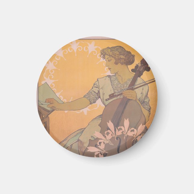 Zdenka Cerny Poster von Alphonse Mucha Magnet (Vorne)