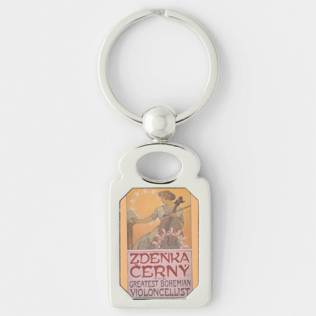 Zdenka Cerny Poster von Alphonse Mucha Schlüsselanhänger (Vorderseite)