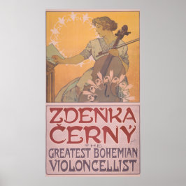 Zdenka Cerny Violincellist Poster von Alphonse Muc