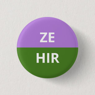 Ze/Hir Pronomina Genderqueer Abzeichen Button