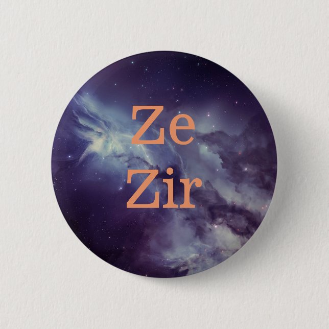 Ze Zir Pronomen-Button Button (Vorderseite)