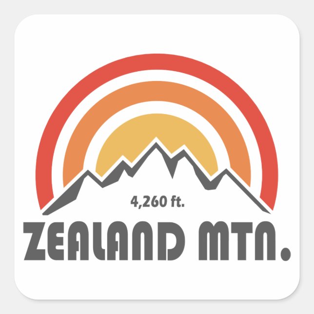Zealand Mountain New Hampshire Quadratischer Aufkleber (Vorderseite)