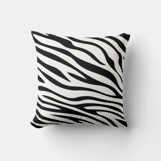 Zebbra Stripes Schwarzweiss Kissen (Vorderseite)
