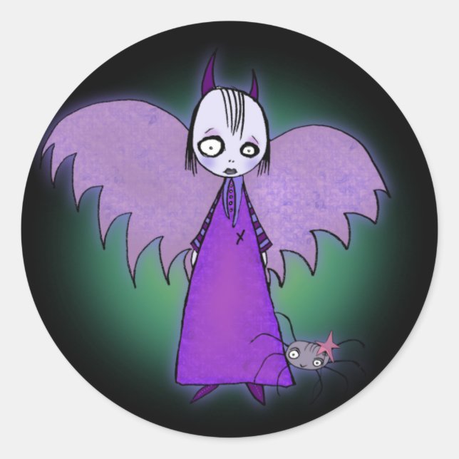 Zebella und die Spinne Runder Aufkleber (Vorderseite)