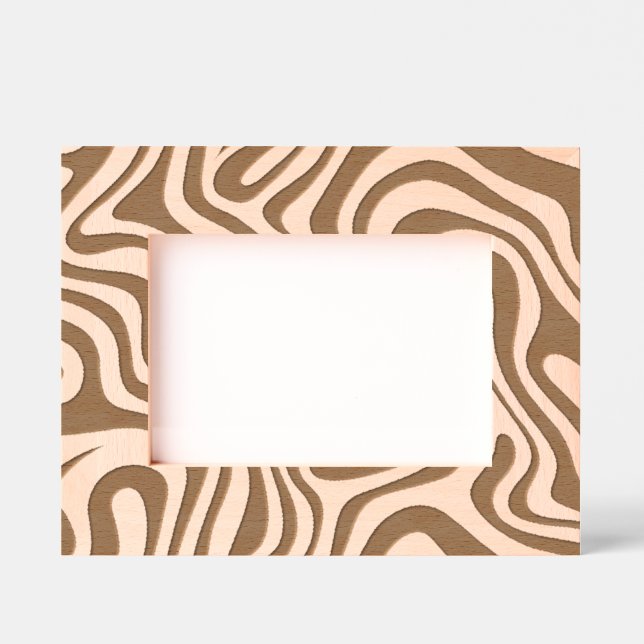 Zebra 1 Etched Wooden Frame Engraved Frames Geätzte Rahmen (Vorderseite)