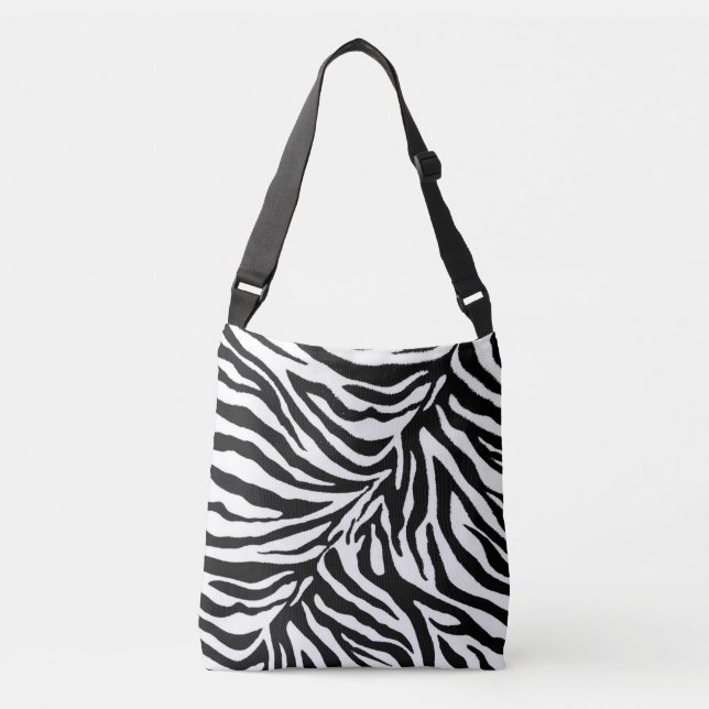 zebra 1 tierischer Druck in Schwarzweiß Tragetaschen Mit Langen Trägern (Vorderseite)