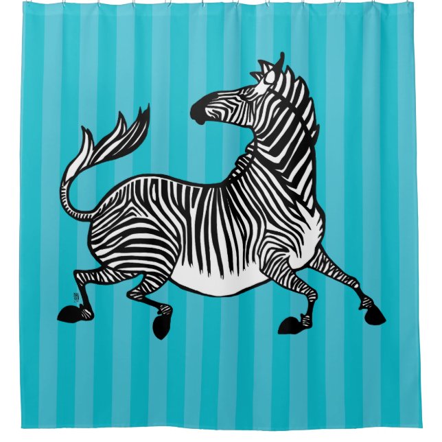Zebra 4 Duschvorhang (Vorderseite)