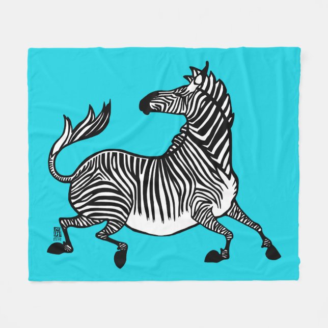 Zebra 4 Fleece Blanket (Vorderseite (Horizontal))