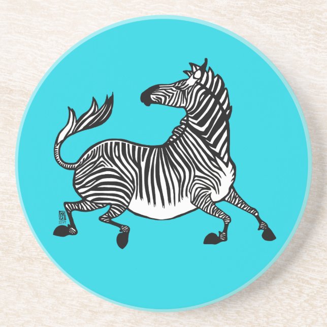 Zebra 4 Sandstone Untersetzer (Vorne)