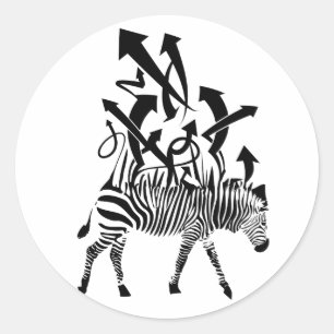 Zebra Abstract Design Runder Aufkleber