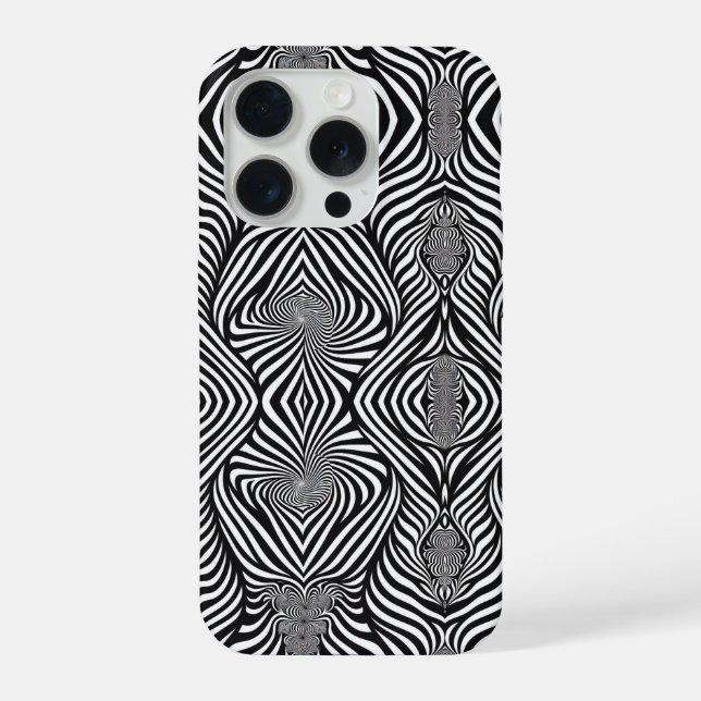 Zebra Abstract S/W iPhone 15 Pro Hülle (Rückseite)
