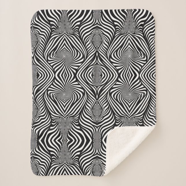 Zebra Abstrakt B&W Sherpa Blanket Sherpadecke (Vorderseite)