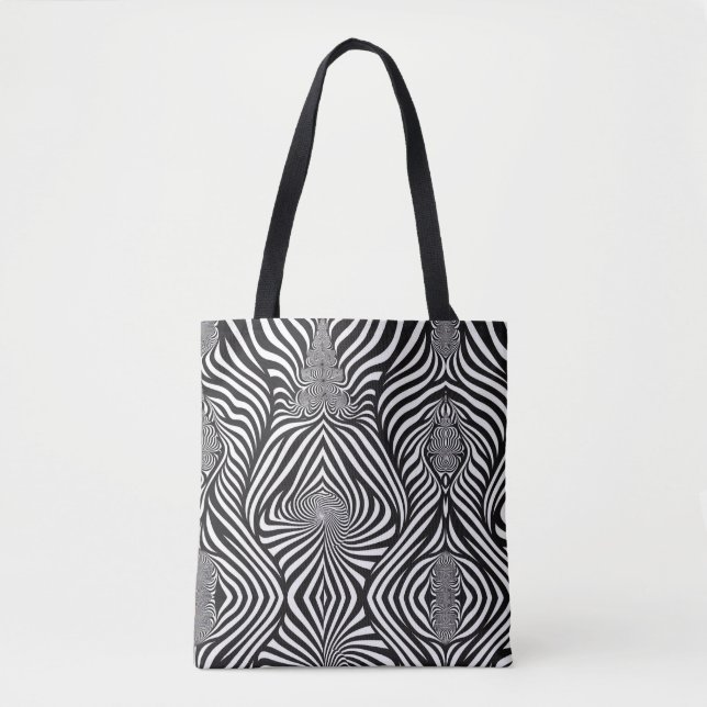Zebra Abstrakt B&W Sherpa Blanket Tasche (Vorderseite)