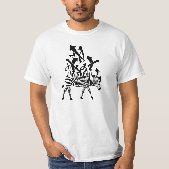 Zebra-abstrakter Entwurf T-Shirt (Vorderseite)