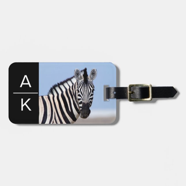 Zebra Africa Safari personalisierte Monografie Gepäckanhänger (Vorderseite horizontal)