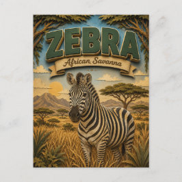 Zebra African Savanna POPCUT Postkarte