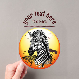 Zebra African Savanna Wild Animal Acryleinladungen