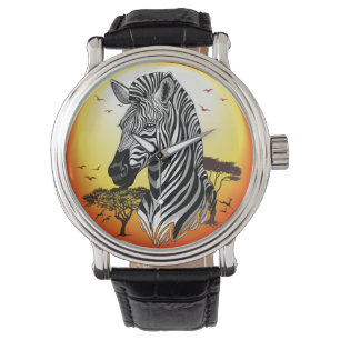 Zebra African Savanna Wild Animal Armbanduhr