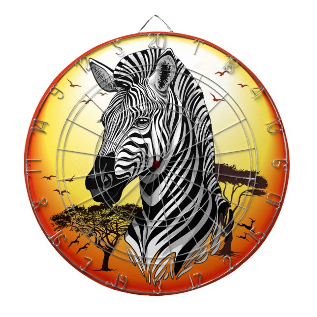 Zebra African Savanna Wild Animal Dartscheibe (vorne)