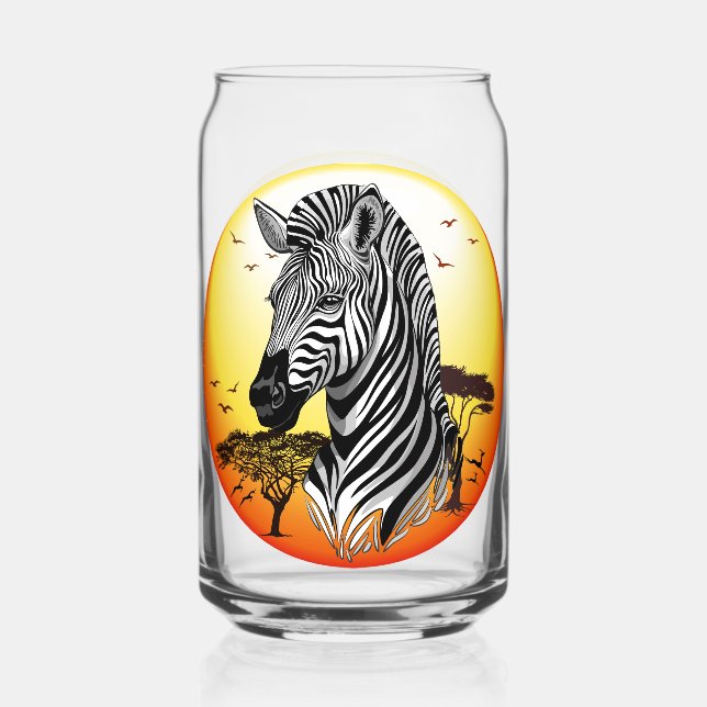 Zebra African Savanna Wild Animal Dosenglas (Vorderseite)