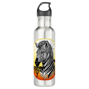 Zebra African Savanna Wild Animal Edelstahlflasche