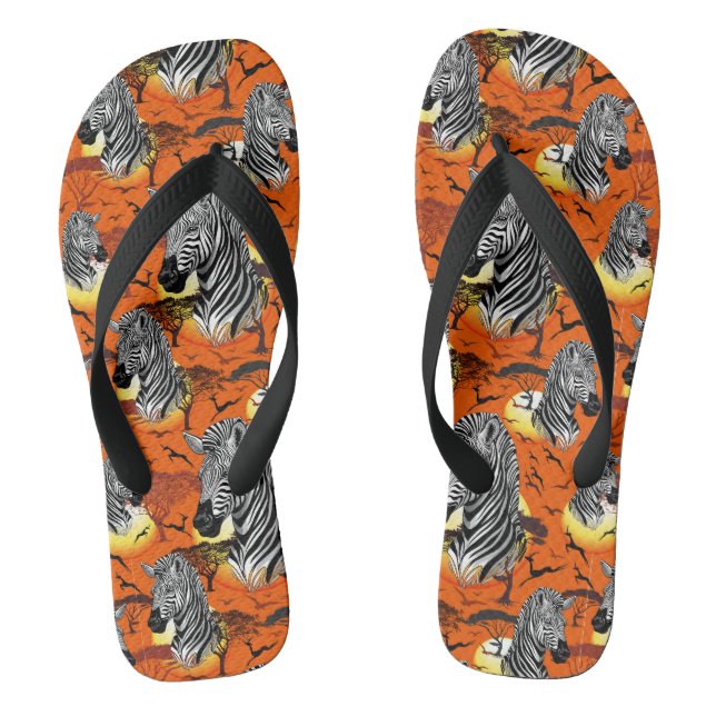 Zebra African Savanna Wild Animal Flip Flops (Fußbett)