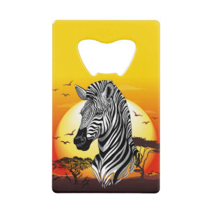 Zebra African Savanna Wild Animal Geldbeutel Flaschenöffner
