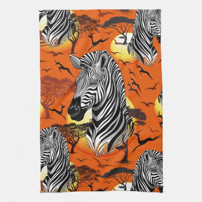 Zebra African Savanna Wild Animal Geschirrtuch (Vertikal)