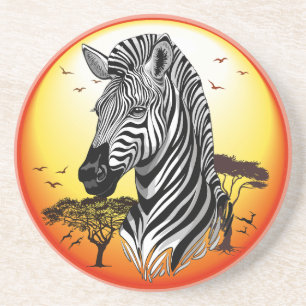 Zebra African Savanna Wild Animal Getränkeuntersetzer