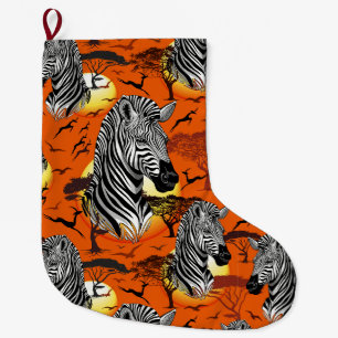 Zebra African Savanna Wild Animal Großer Weihnachtsstrumpf
