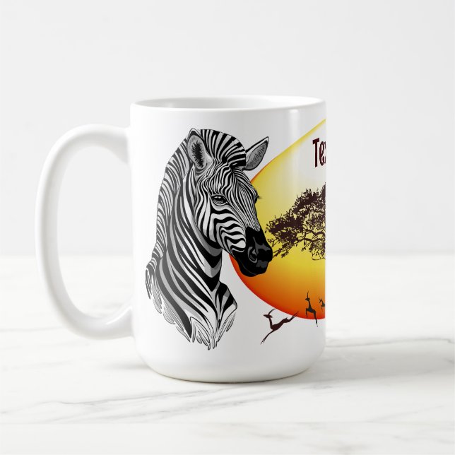 Zebra African Savanna Wild Animal Kaffeetasse (Links)