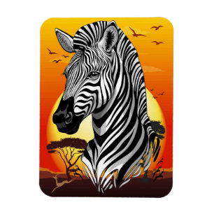 Zebra African Savanna Wild Animal Magnet