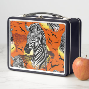 Zebra African Savanna Wild Animal Metall Brotdose